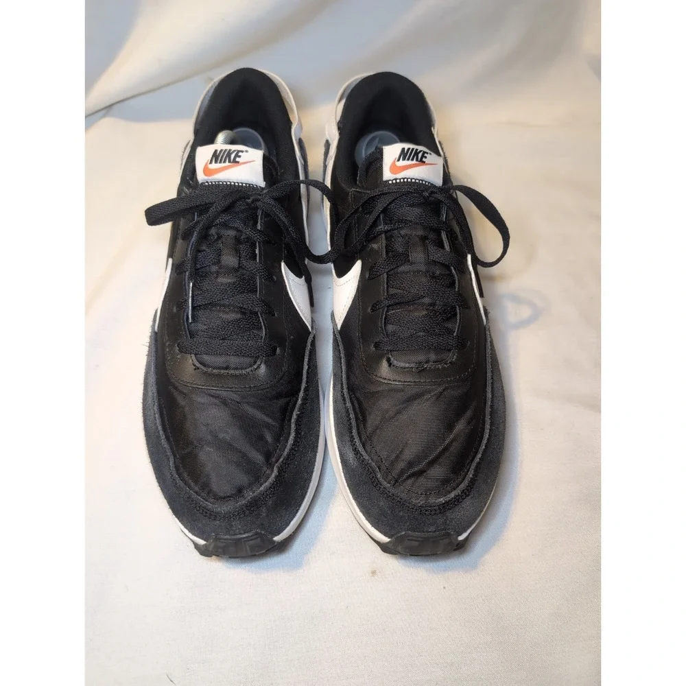 NIKE MENS WAFFLE DEBUT ATHLETIC SNEAKERS #DH9522 001 Size 12 Black/White